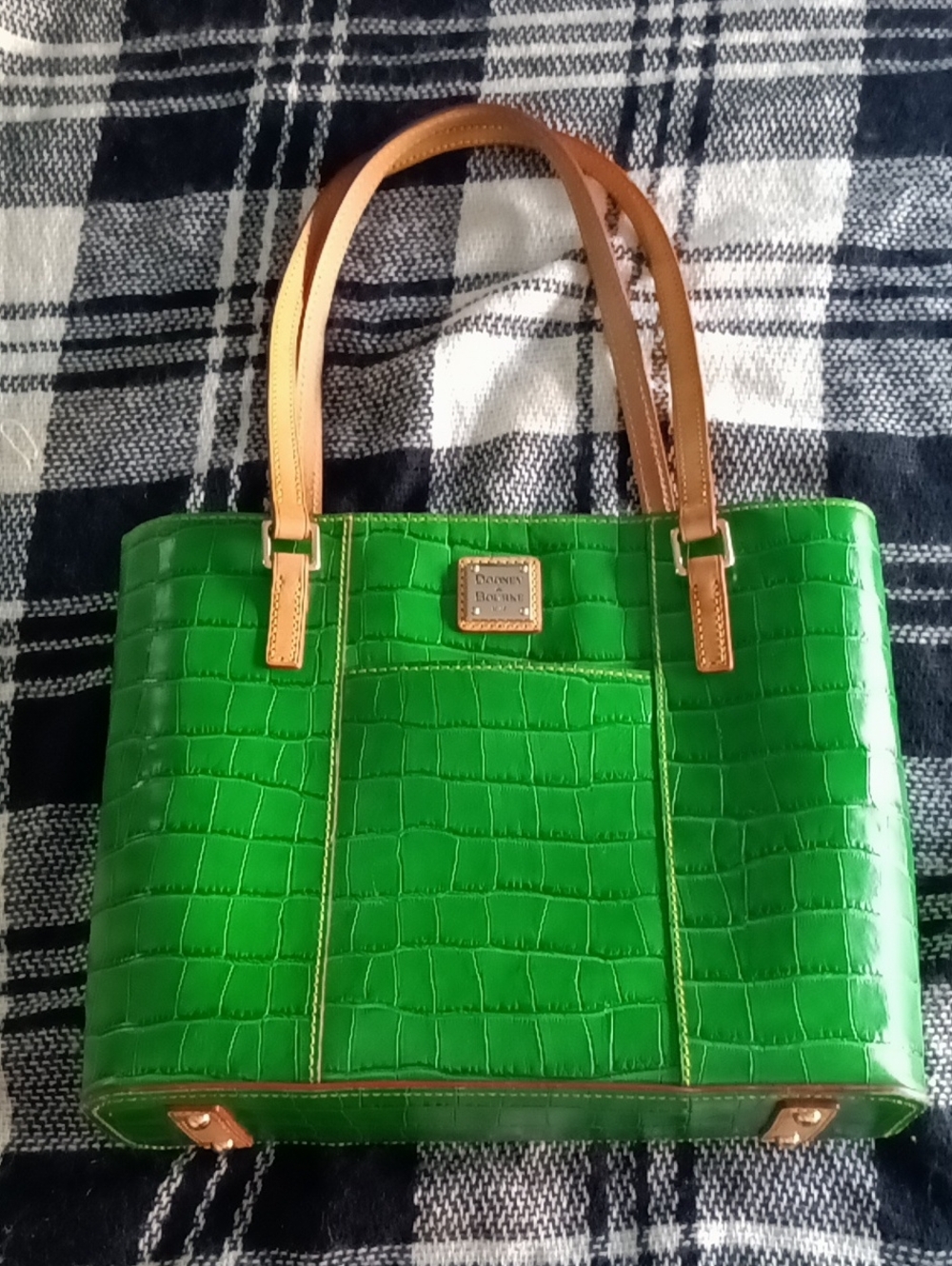 Dooney & Bourke Green Alligator Skin Patterned Tote Purse